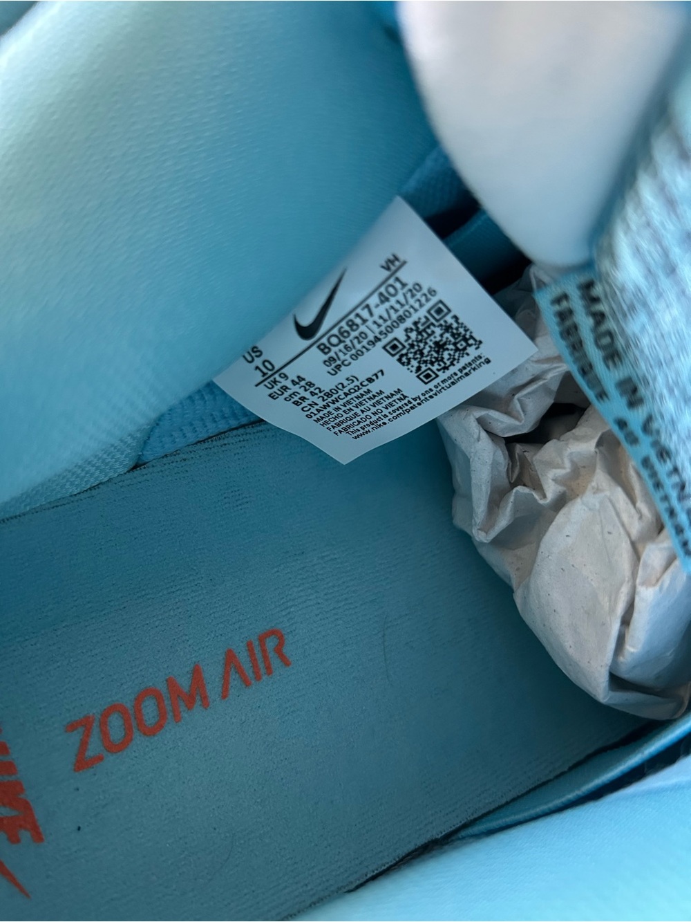 Nike Dunk Low Light Blue with White Swoosh and Orange Outsole - Picture 6 of 6